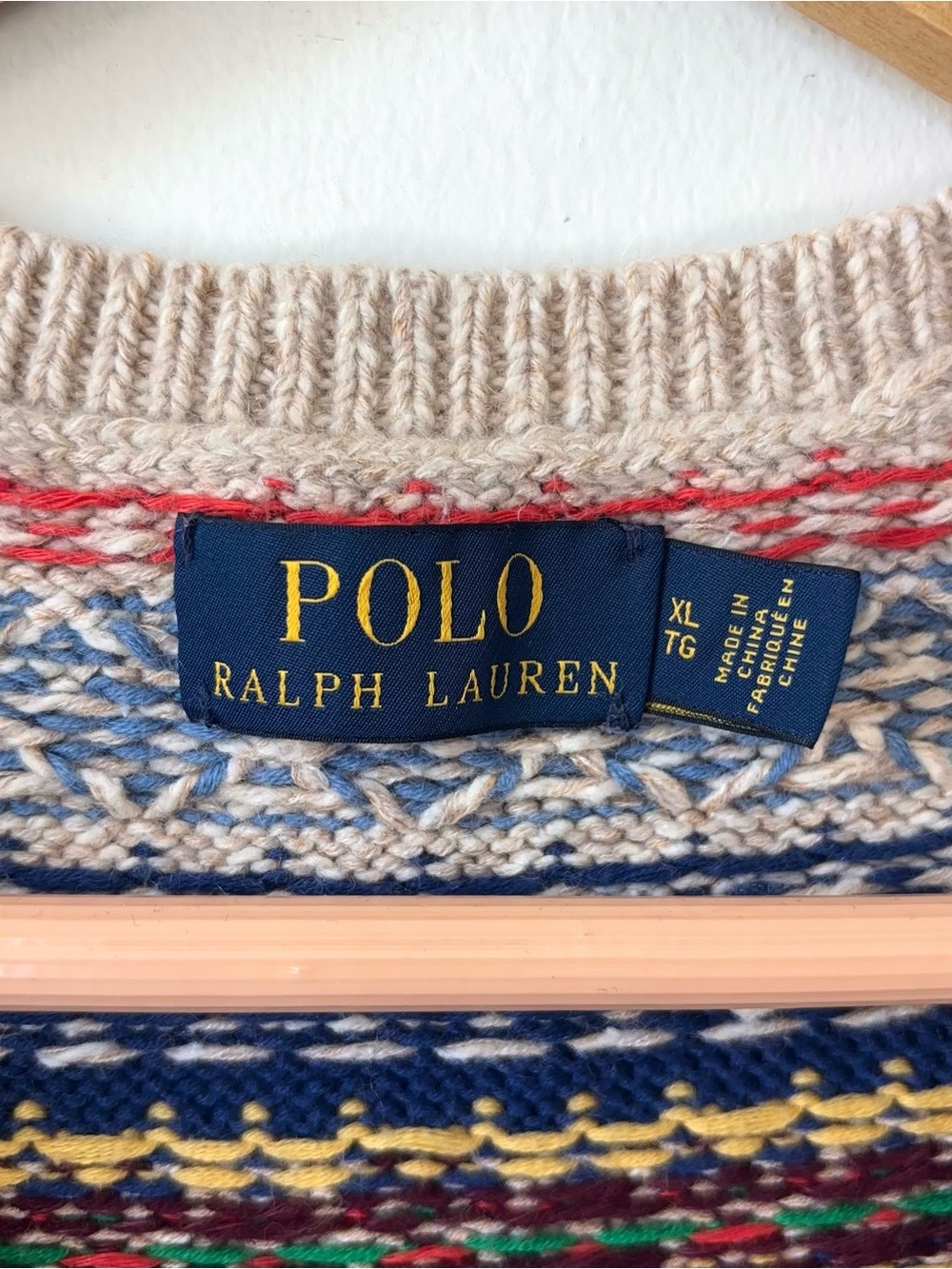 Polo Ralph Lauren Cashmere Linen Blend Fair Isle Sweater Vest Size XL V-Neck - Picture 4 of 9